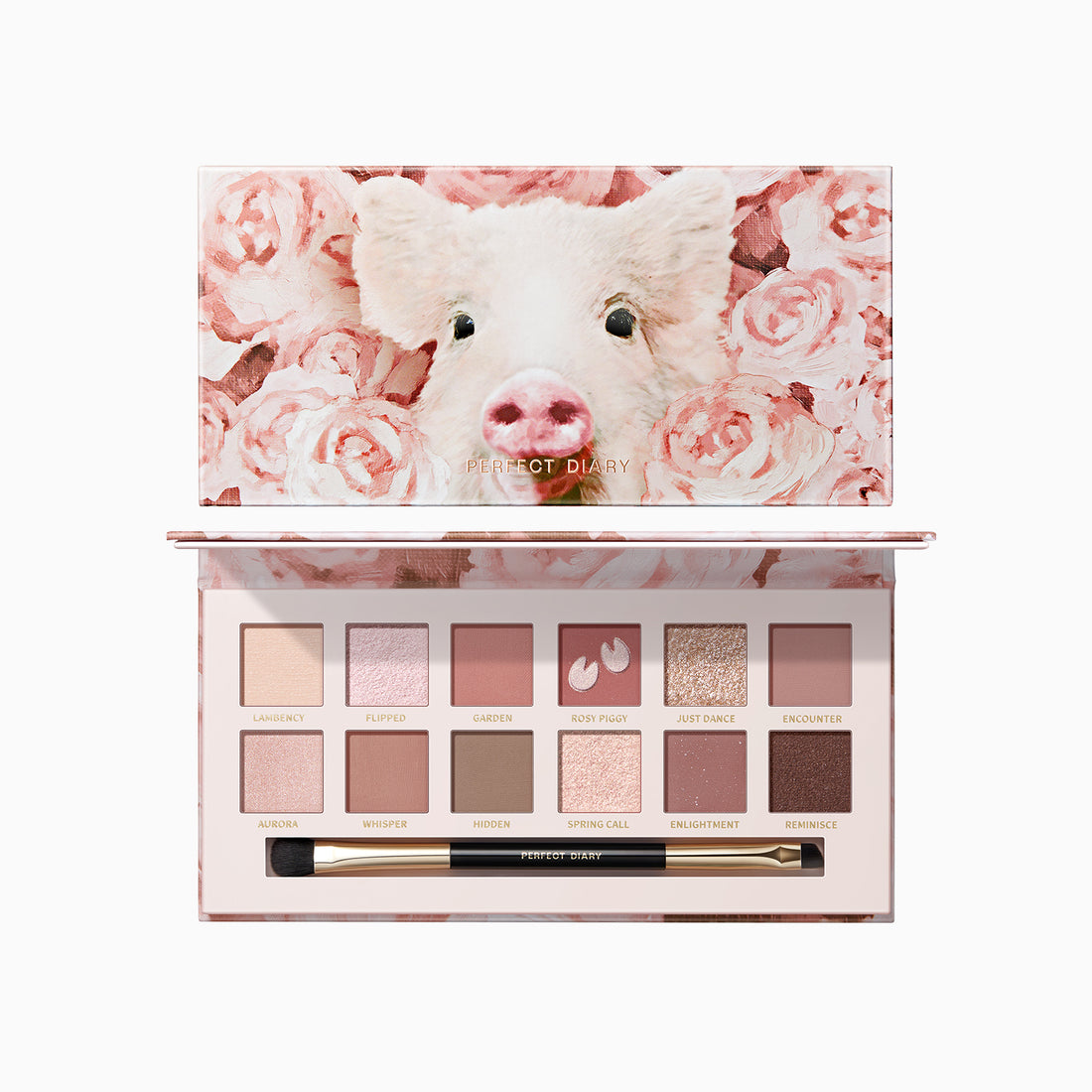 エクスプローラ 12色動物アイシャドウパレット ローズピンク