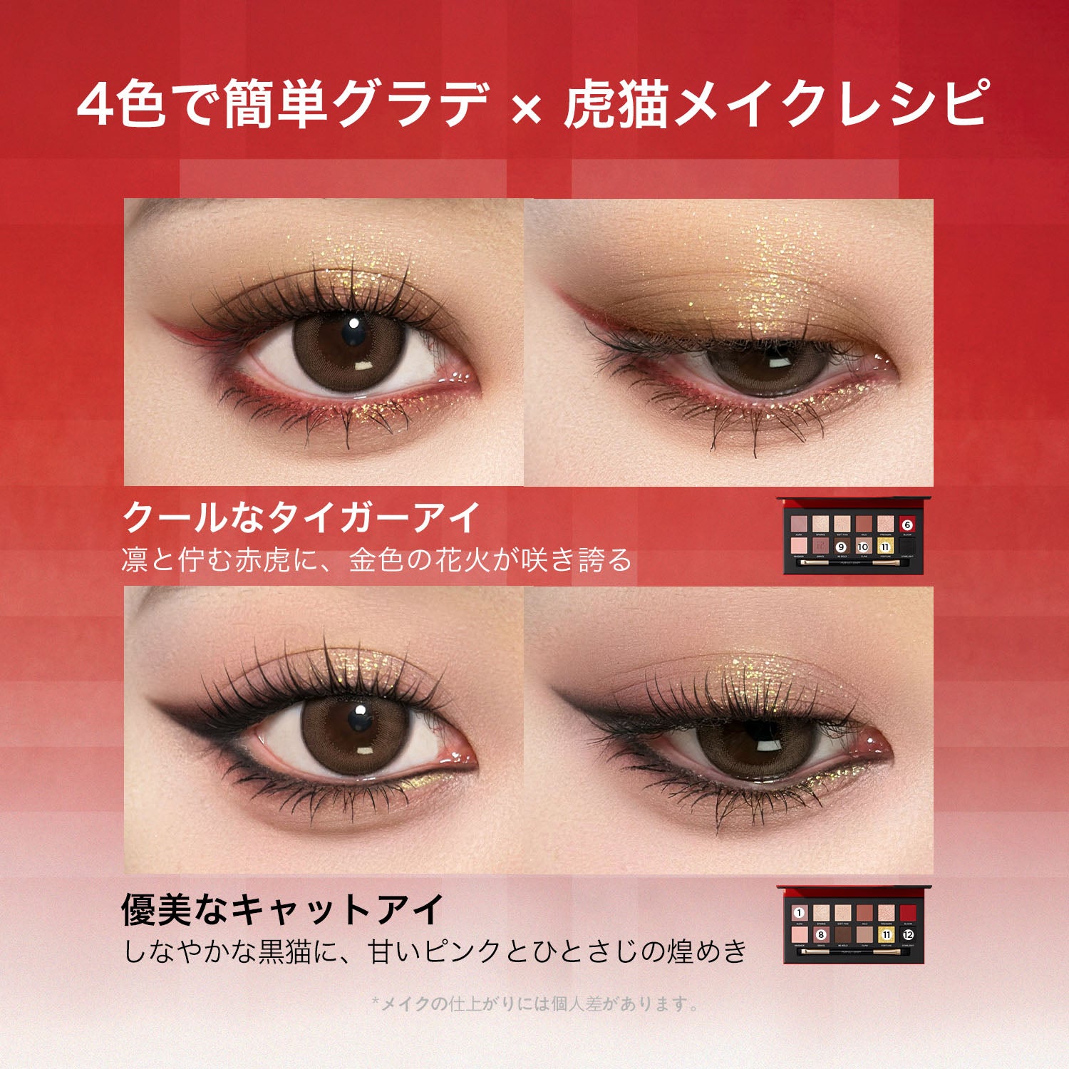 エクスプローラ 12色動物アイシャドウパレット 虎&amp;猫